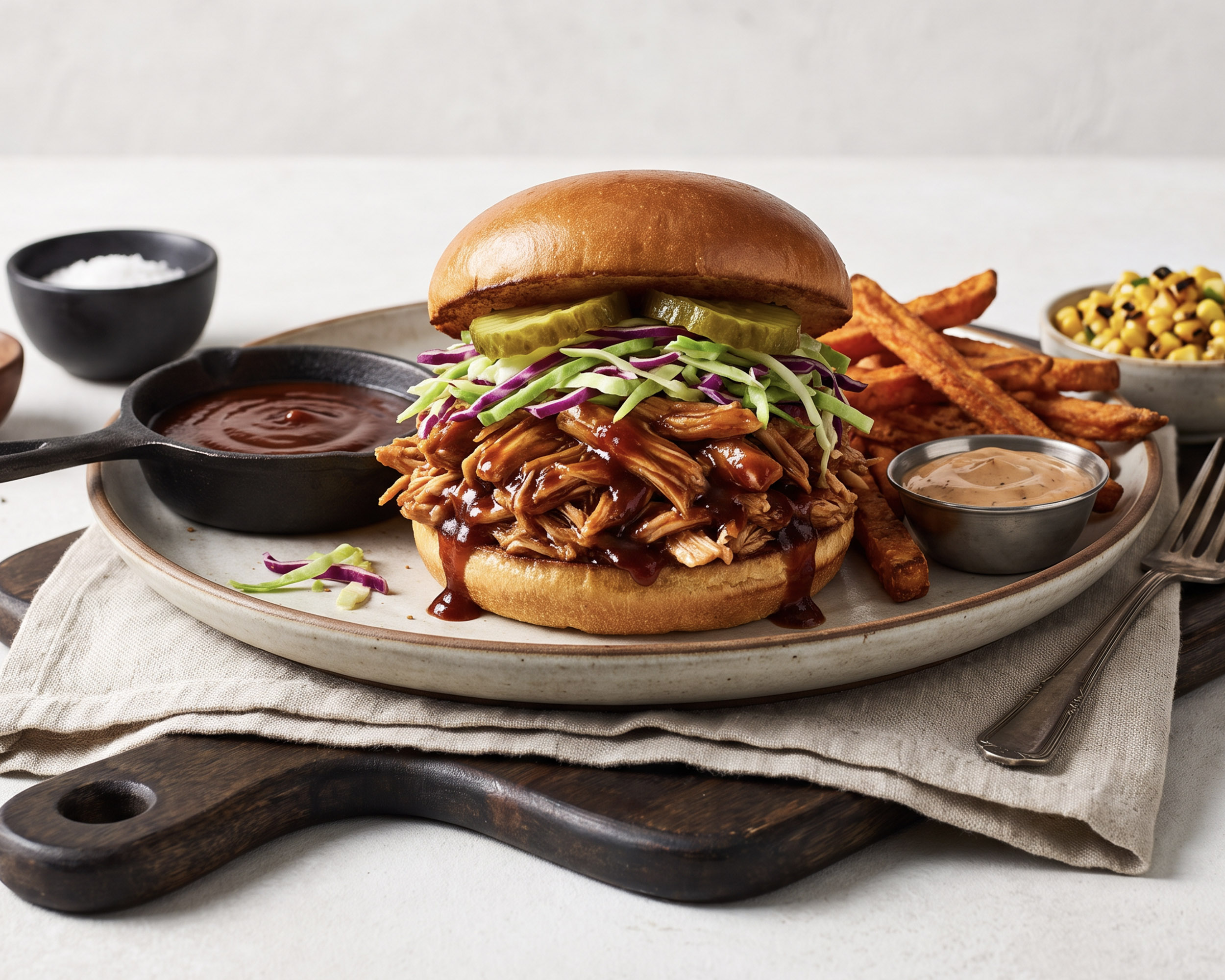 Pulled BBQ Chicken Burger